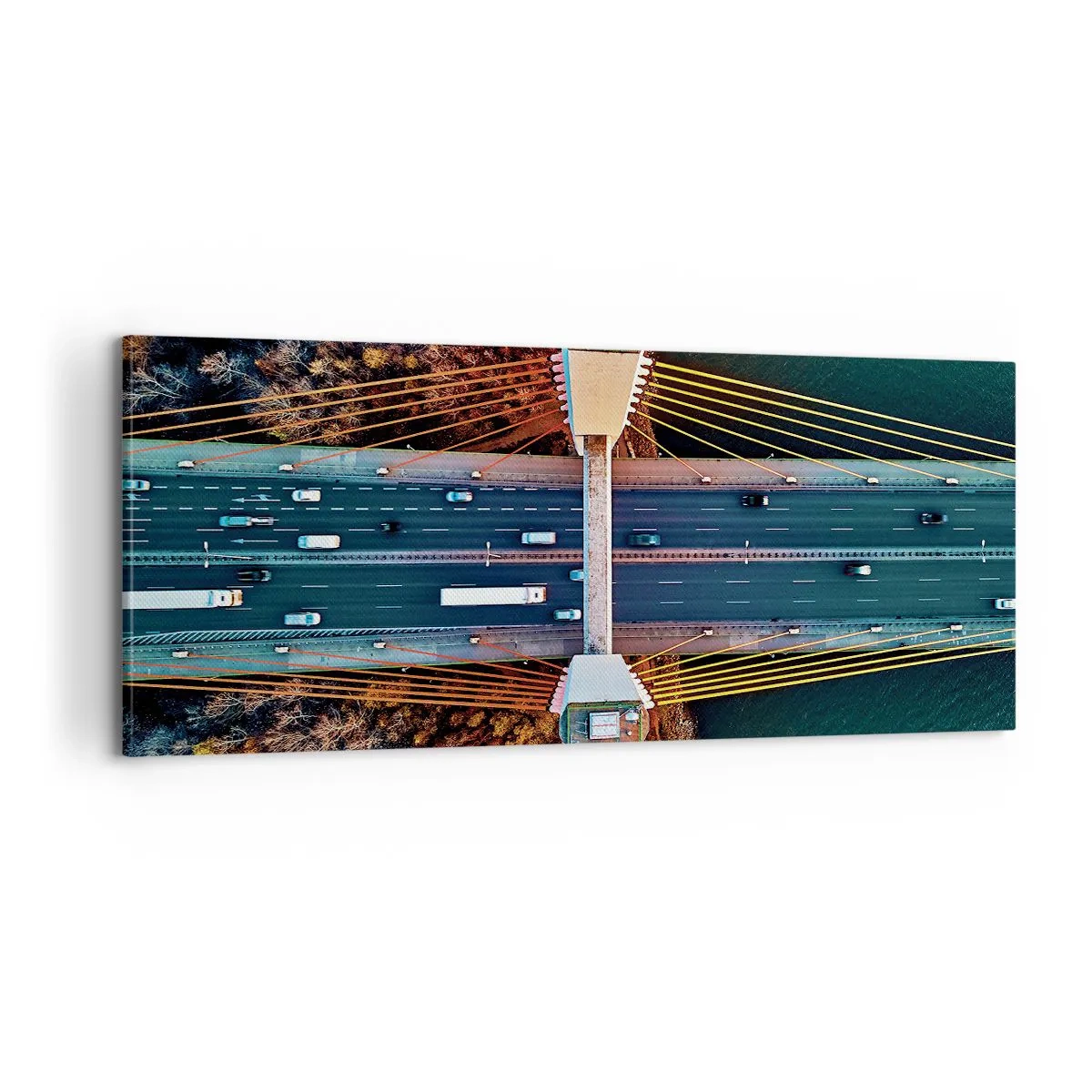 Bild auf Leinwand - Leinwandbild - Jenseits der Gewässer, jenseits der Wälder - 100x40 cm