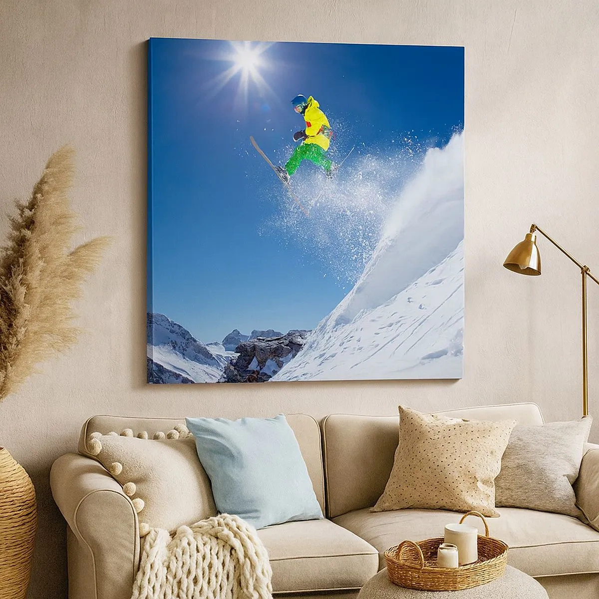 Bild auf Leinwand - Leinwandbild - Tanzen mit den Bergen - 30x30 cm