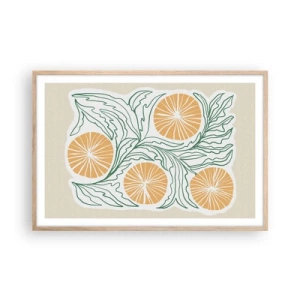 Poster in einem Rahmen aus heller Eiche - Ethnisch mit einem Hauch von Abstraktion - 91x61 cm