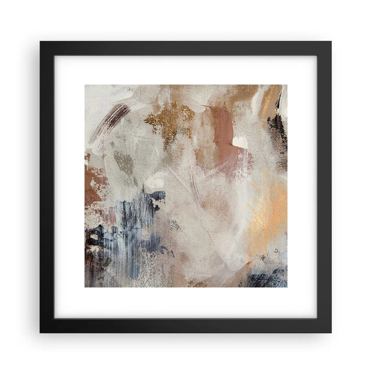Poster in einem schwarzem Rahmen - Neblige Abstraktion - 30x30 cm