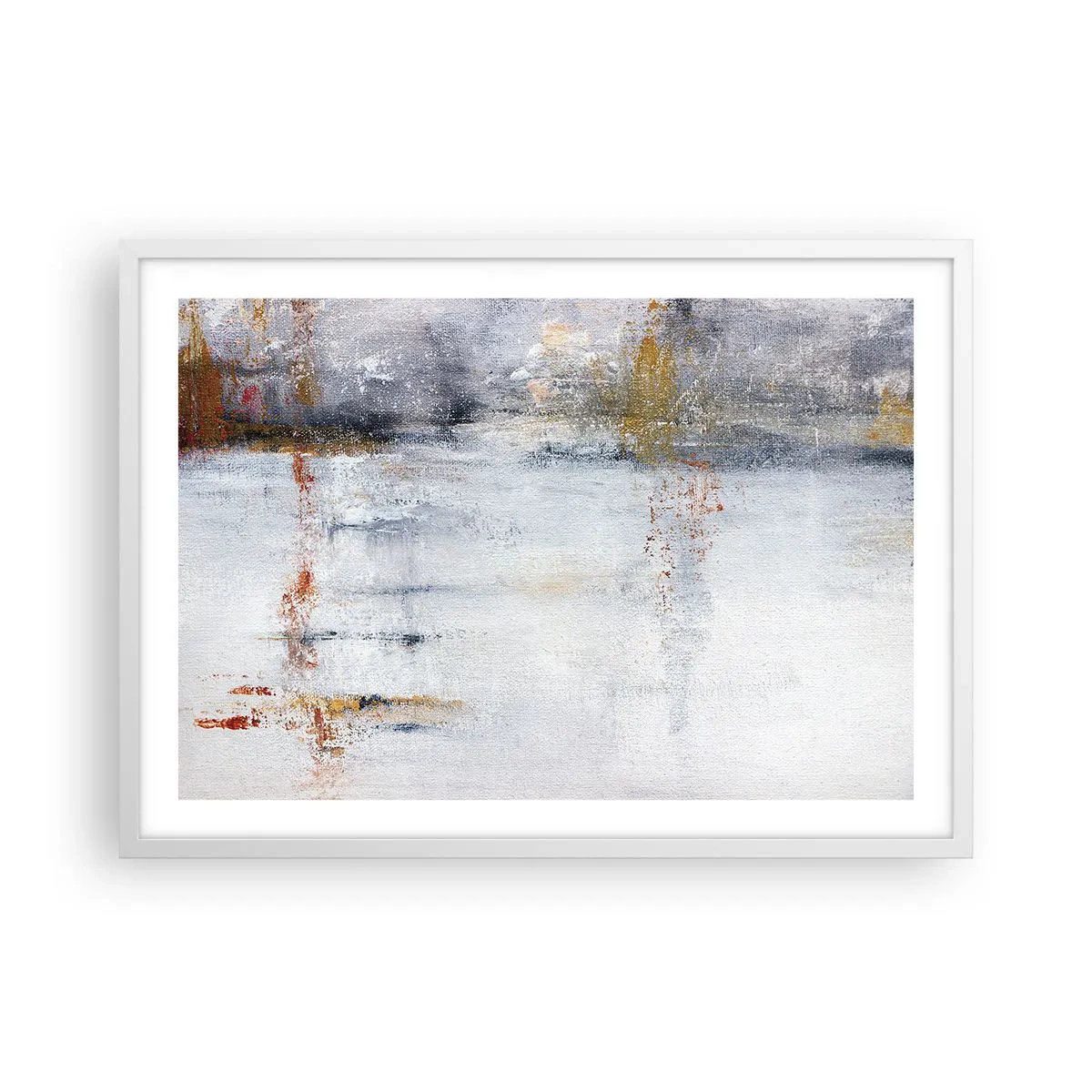 Poster in einem weißen Rahmen - Hinter dem Luftvorhang - 70x50 cm