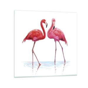 Glasbild - Bild auf glas - Rosa randez-vous - 40x40 cm