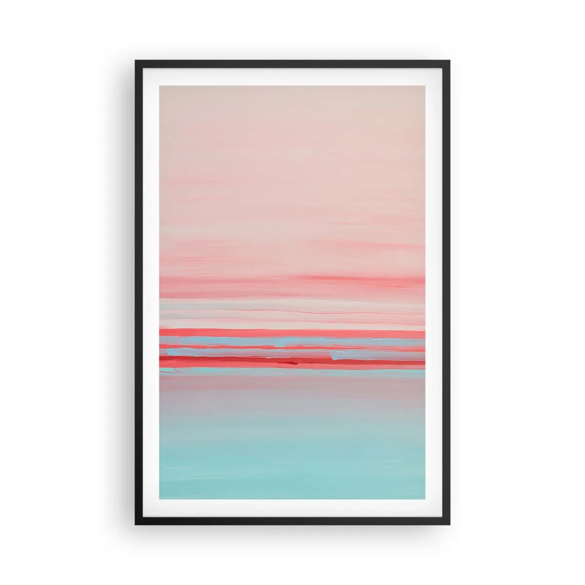 Poster in einem schwarzem Rahmen - Abstraktion im Morgengrauen - 61x91 cm