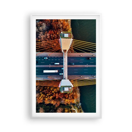 Poster in einem weißen Rahmen - Jenseits der Gewässer, jenseits der Wälder - 61x91 cm