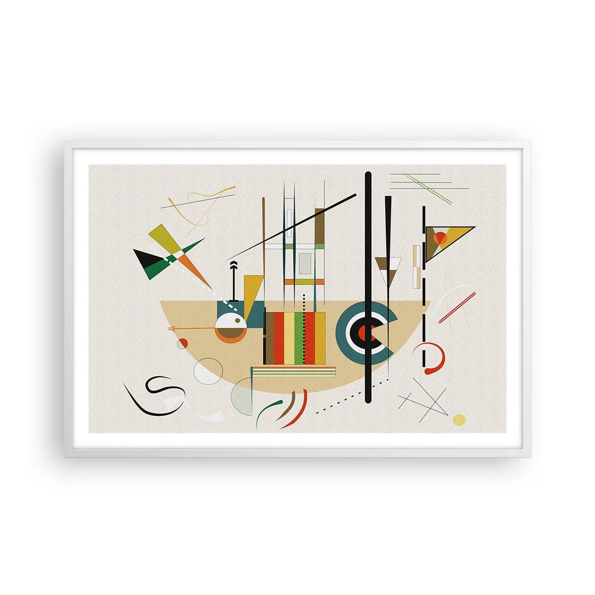 Poster in einem weißen Rahmen - Und die Welt lacht - 91x61 cm