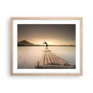 Poster in einem Rahmen aus heller Eiche - Vor dem schlafen gehen - 50x40 cm