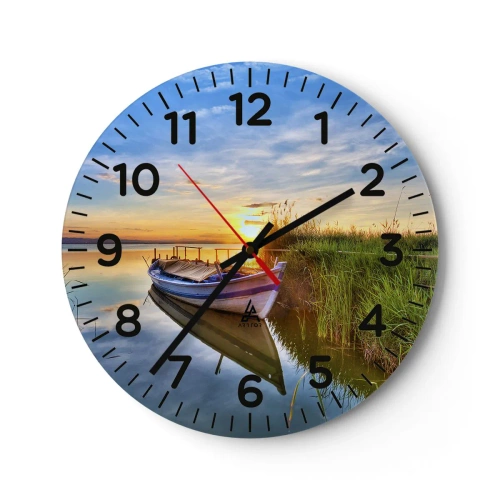 Wanduhr - Glasuhr - Bucht erfüllter Träume - 30x30 cm