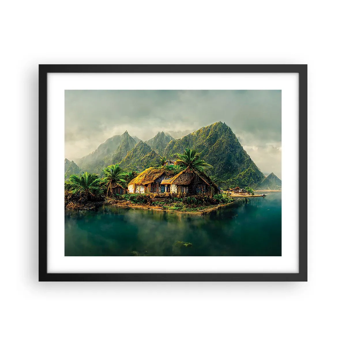 Poster in einem schwarzem Rahmen - Tropisches Paradies - 50x40 cm