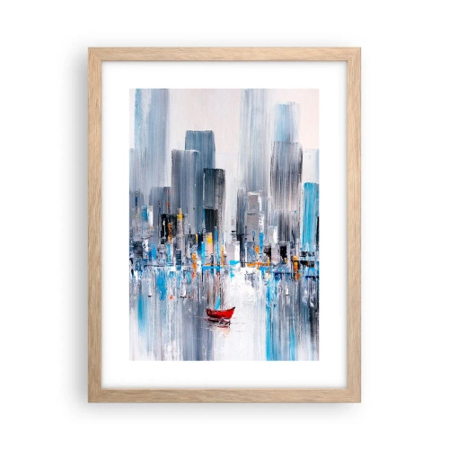 Poster in einem Rahmen aus heller Eiche - Metropole an der Bucht - 30x40 cm