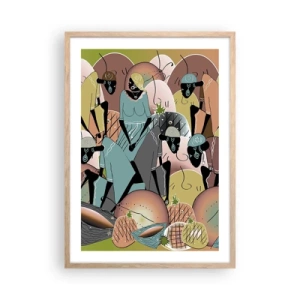 Poster in einem Rahmen aus heller Eiche - Ein toller Urlaub steht bevor - 50x70 cm