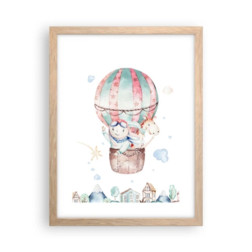 Poster in einem Rahmen aus heller Eiche - Wir kommen bald zurück! - 30x40 cm