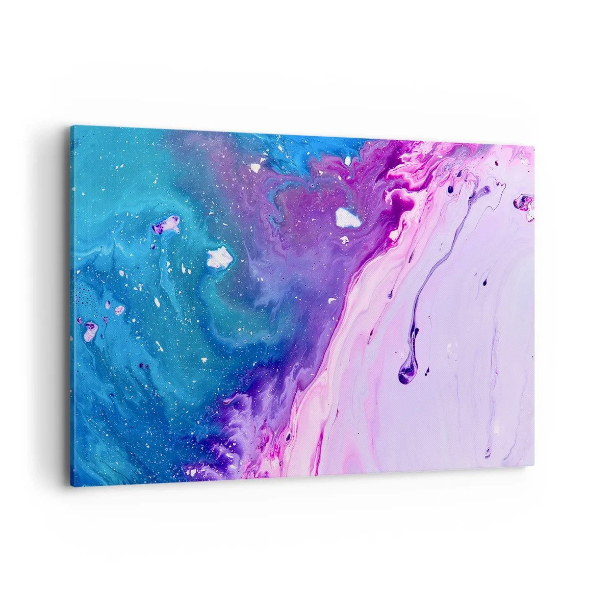 Bild auf Leinwand - Leinwandbild - Abstraktion in Lila- und Türkistönen, inspiriert von Kontrasten - 120x80cm - Yin und Yang - Moderne Wanddekoration für Wohnzimmer und Schlafzimmer ARTTOR
