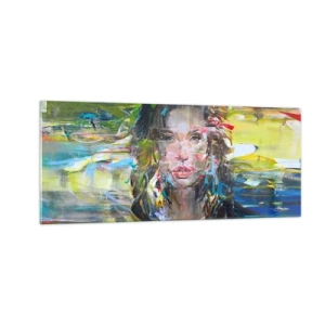 Glasbild - Bild auf glas - Hinter der Luft ein Vorhang - 100x40 cm