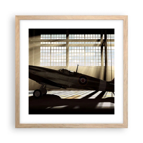 Poster in einem Rahmen aus heller Eiche - Die Ruhe eines Kriegers - 40x40 cm