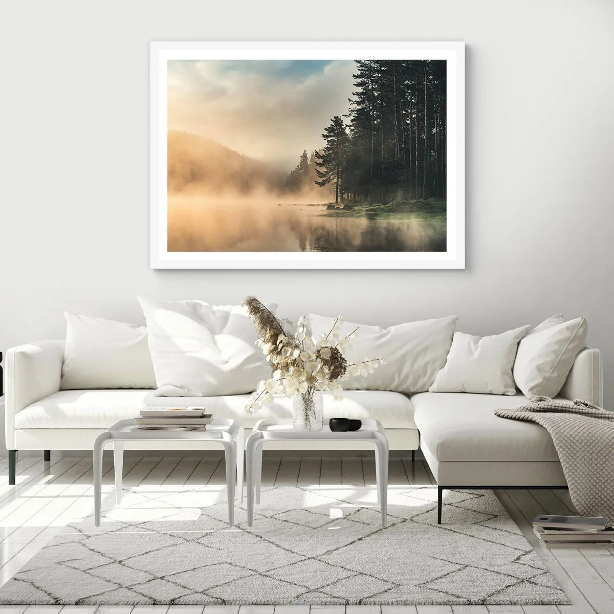 Poster in einem weißen Rahmen - Die Geburt des Tages - 50x40 cm