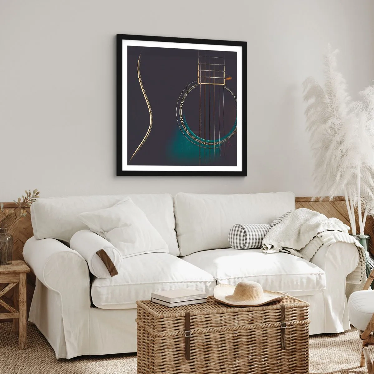 Poster in einem schwarzem Rahmen - Einen Moment bevor es ertönt - 60x60 cm