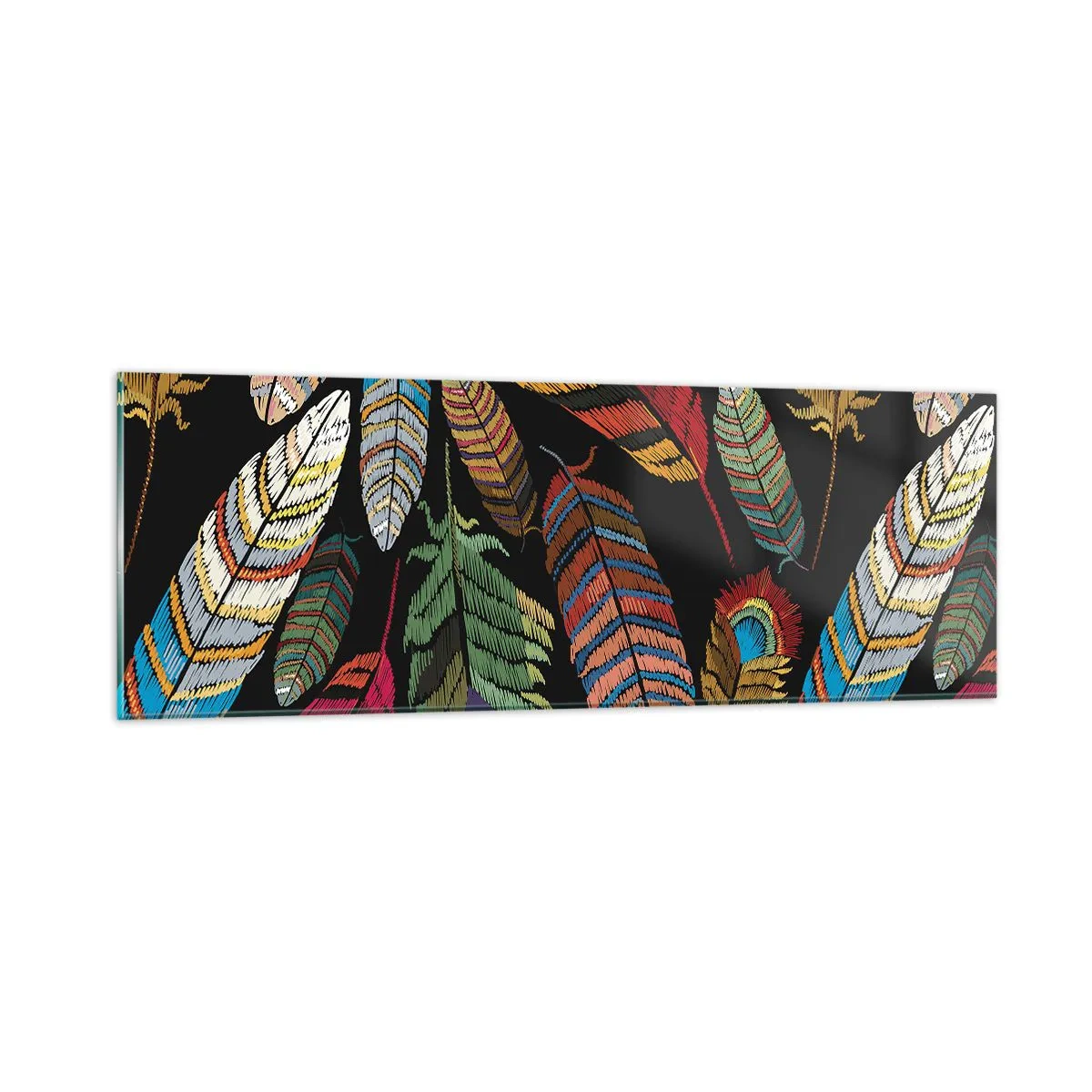 Glasbild - Bild auf glas - Der Vogelkarneval - 90x30 cm