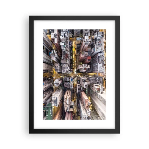 Poster in einem schwarzem Rahmen - Grüße aus Hongkong - 30x40 cm