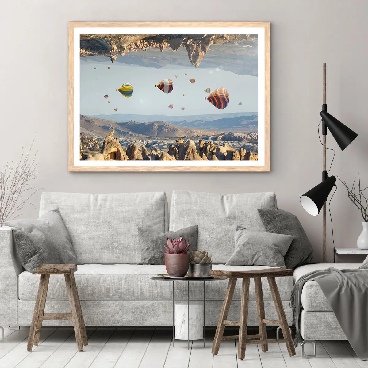 Poster in einem Rahmen aus heller Eiche - Hier ist alles möglich - 40x30 cm