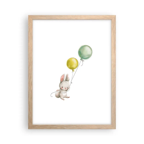 Poster in einem Rahmen aus heller Eiche - Ich werde auch fliegen! - 30x40 cm