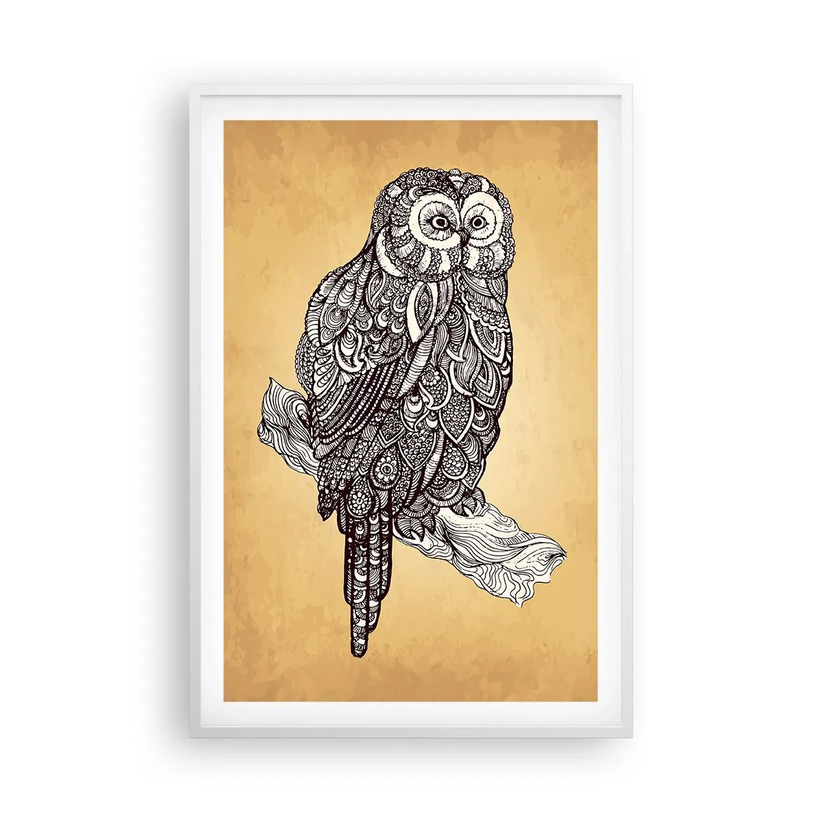 Poster in einem weißen Rahmen - Kunstvolle Ornamente der Weisheit - 61x91 cm