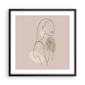 Poster in einem schwarzem Rahmen - Mädchenhafte Ikone - 50x50 cm