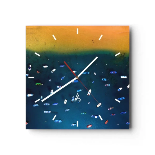 Wanduhr - Glasuhr - Feiertagsspiel - 40x40 cm