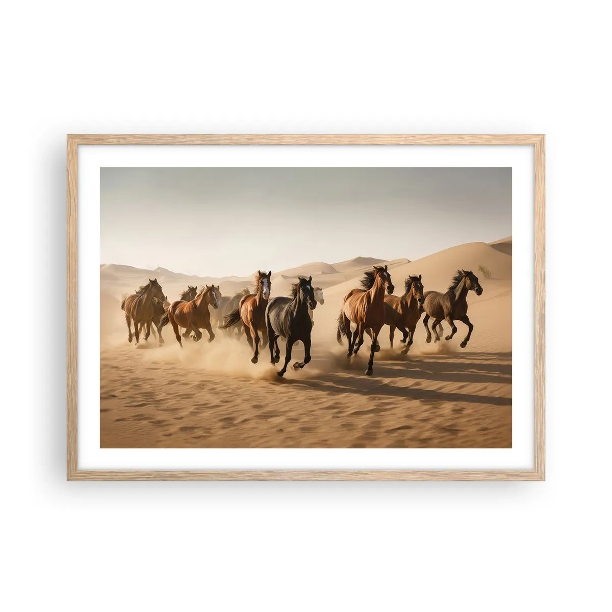 Poster in einem Rahmen aus heller Eiche - Frei wie der Wind - 70x50 cm