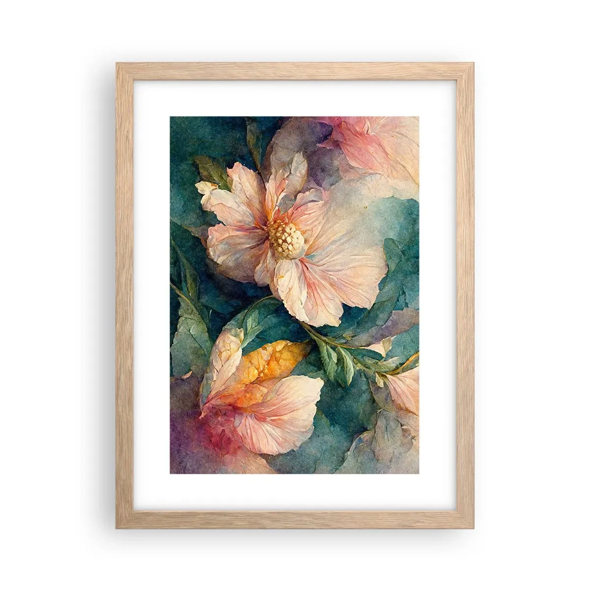 Poster in einem Rahmen aus heller Eiche - Pure Subtilität - 30x40 cm