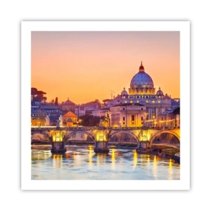 Poster - Sonnenuntergang über der ewigen Stadt - 60x60 cm