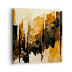 Bild auf Leinwand - Leinwandbild - Harmonie von Schwarz und Gold - 30x30 cm