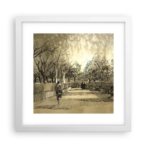 Poster in einem weißen Rahmen - Ein Moment mit einer Feder angehalten - 30x30 cm