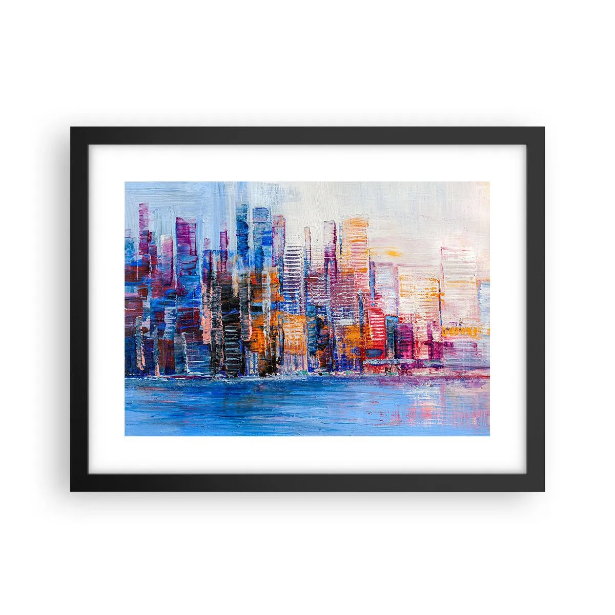 Poster in einem schwarzem Rahmen - Fröhliche Metropole - 40x30 cm