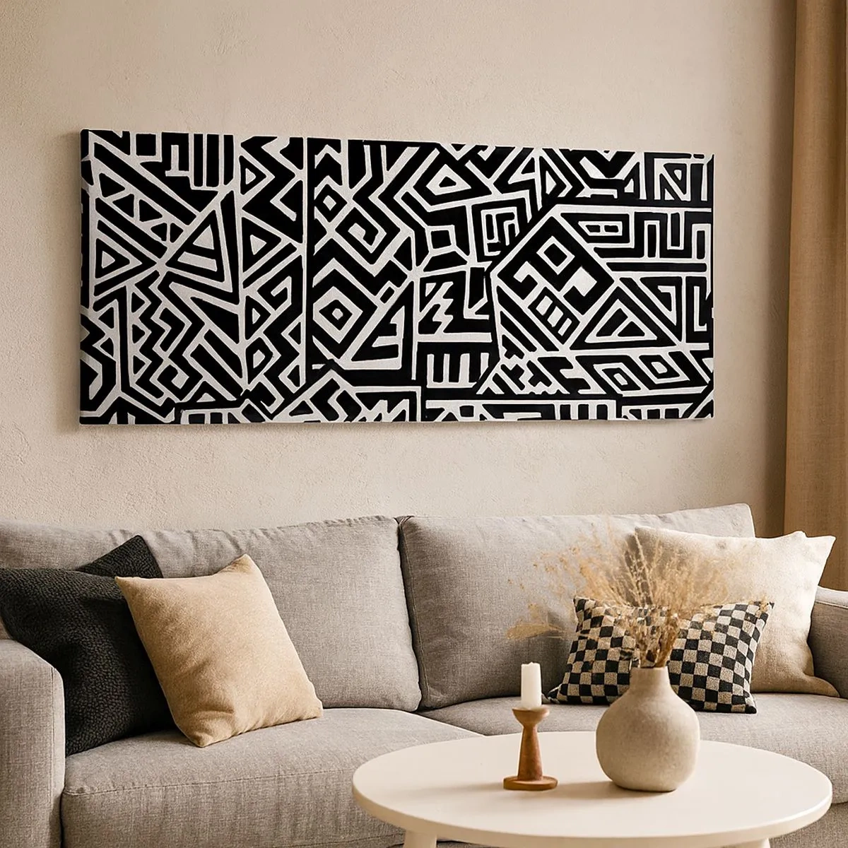 Bild auf Leinwand - Leinwandbild - Präkolumbianische Komposition - 100x40 cm