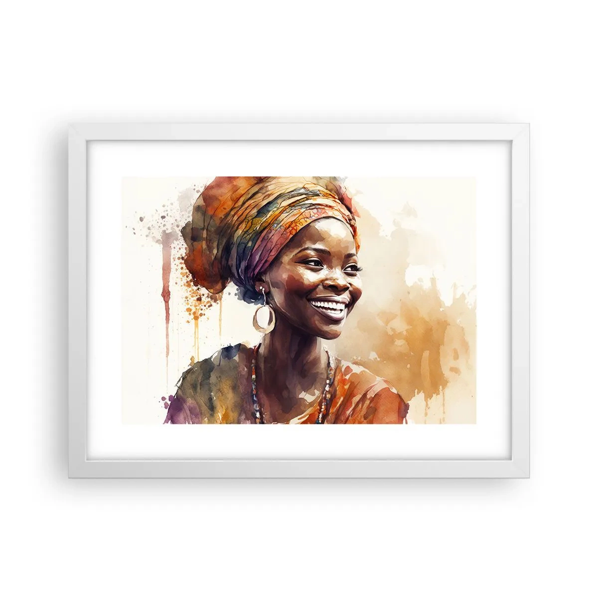 Poster in einem weißen Rahmen - Afrikanische Königin - 40x30 cm