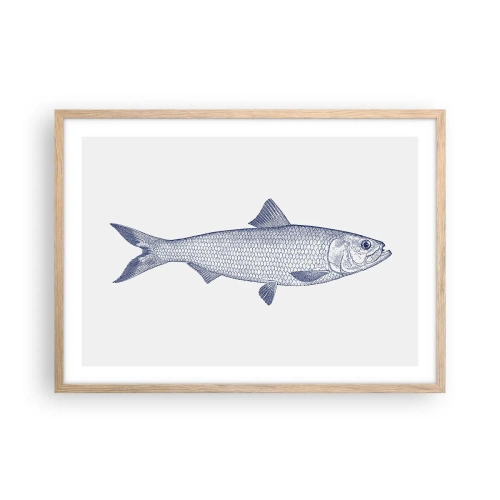 Poster in einem Rahmen aus heller Eiche - Grüße aus den nördlichen Meeren - 70x50 cm