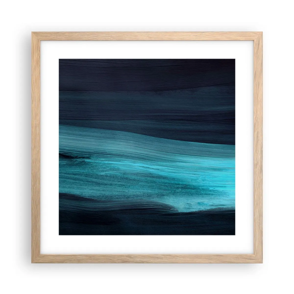 Poster in einem Rahmen aus heller Eiche - Gehen Sie mit dem Strom - 40x40 cm