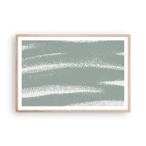 Poster in einem Rahmen aus heller Eiche - Abstraktion im Winterklima - 91x61 cm