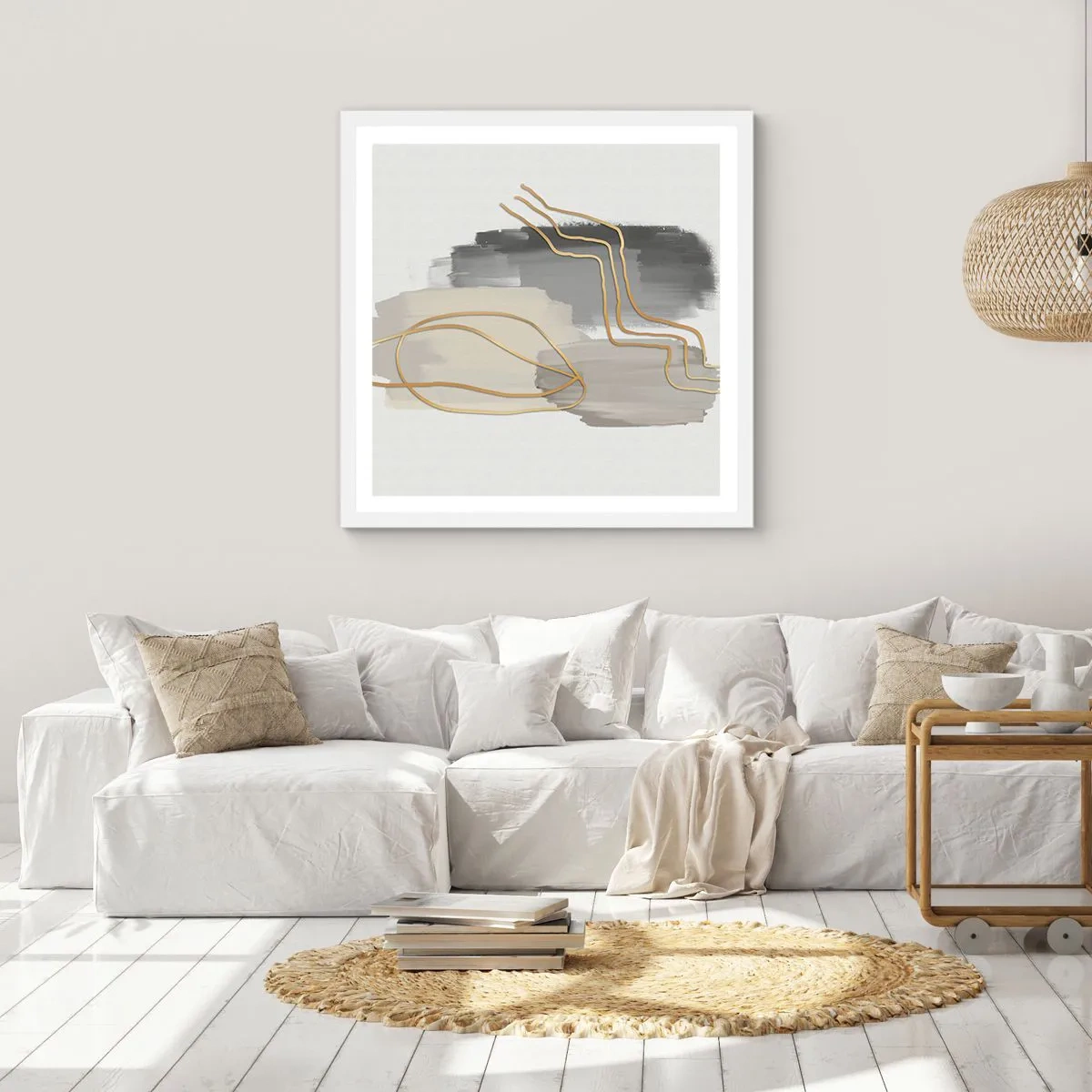 Poster in einem weißen Rahmen - Dauer und Bewegung - 50x50 cm