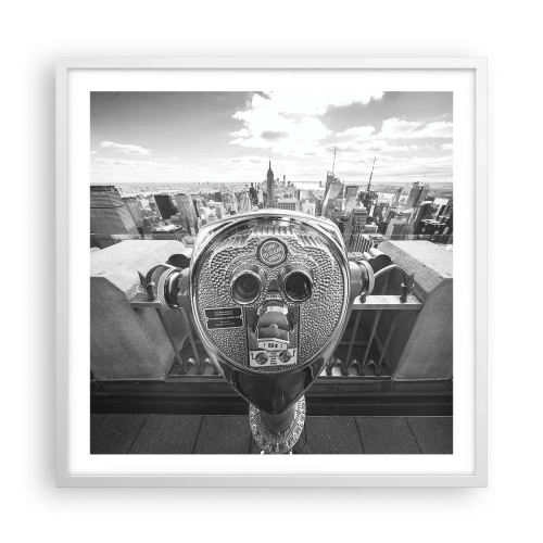 Poster in einem weißen Rahmen - Stadt über den Städten - 60x60 cm