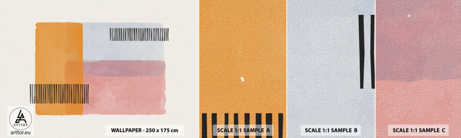 Fototapeten Muster Selbstklebend Deluxe Sticker - Von Ecke zu Ecke - Abstraktion, Stück, Minimalismus - 100x30 cm