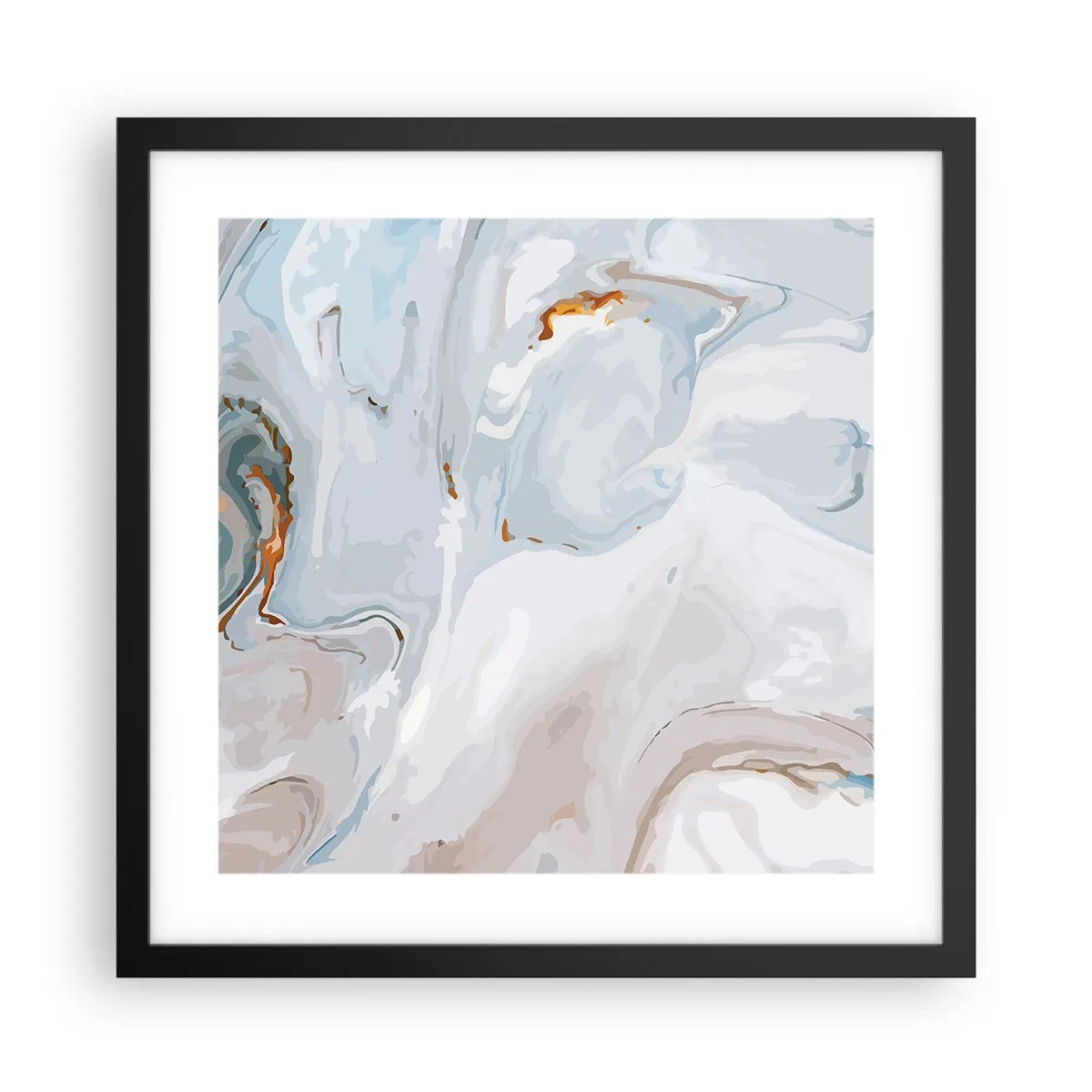 Poster in einem schwarzem Rahmen - Das Weiß wird erhoben - 40x40 cm