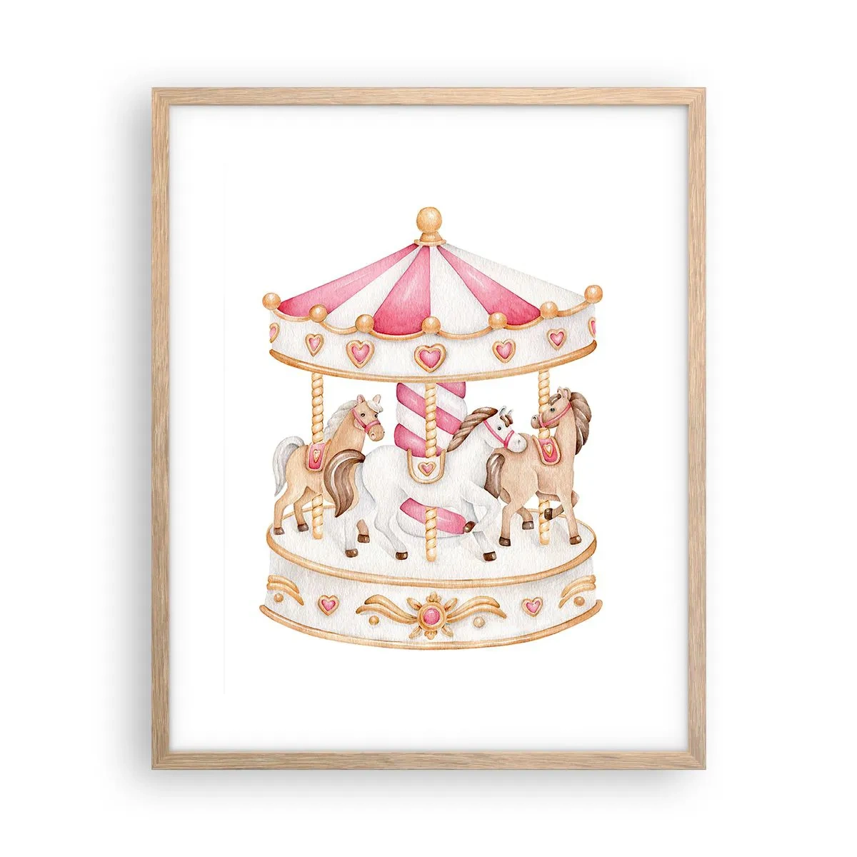 Poster in einem Rahmen aus heller Eiche - Süße Welt der Kindheit - 40x50 cm
