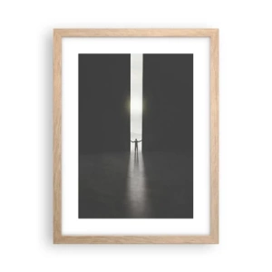 Poster in einem Rahmen aus heller Eiche - Ein Schritt in eine strahlende Zukunft - 30x40 cm