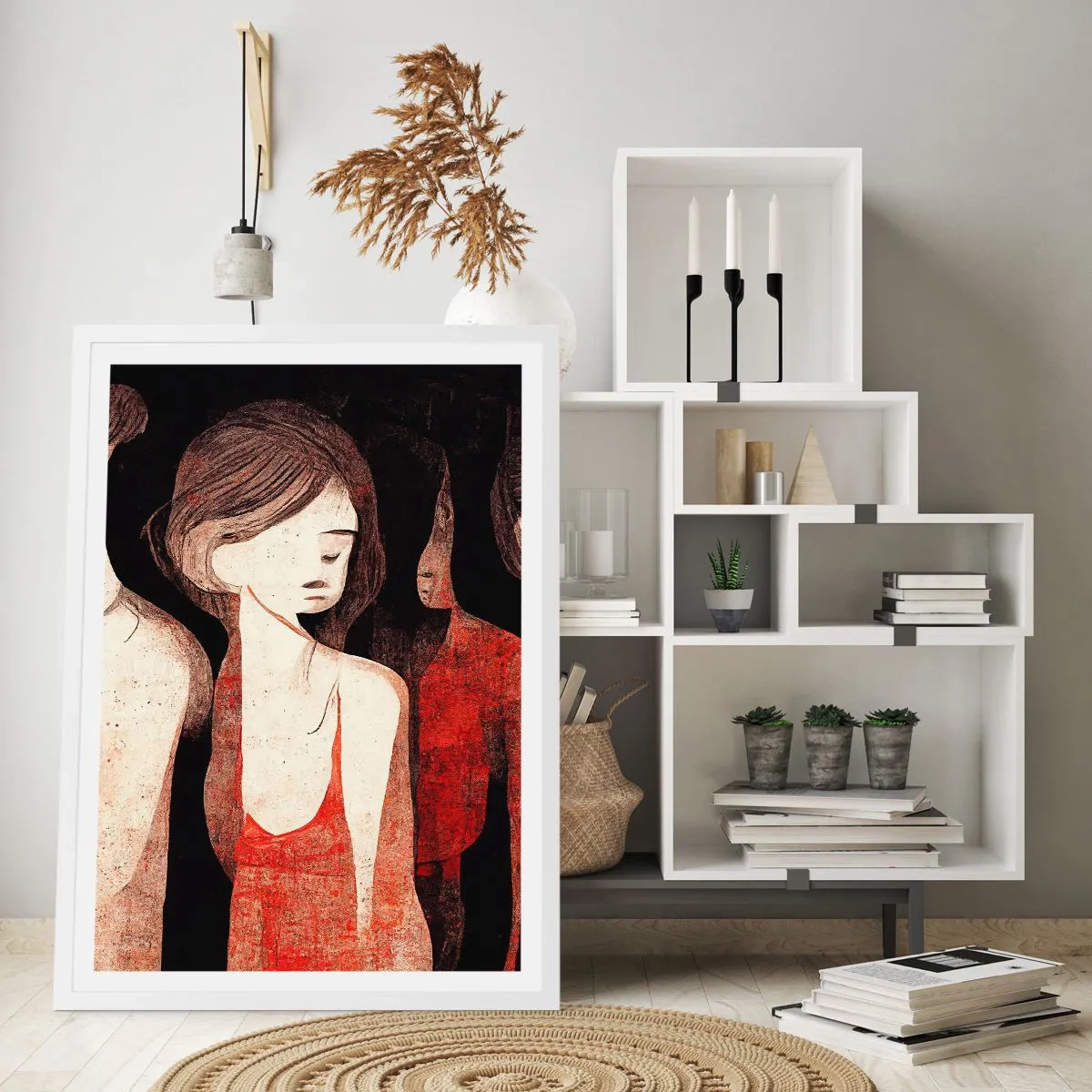 Poster in einem weißen Rahmen - Madonnen der Dunkelheit - 70x100 cm