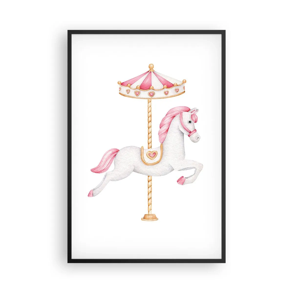 Poster in einem schwarzem Rahmen - Er legte los - 61x91 cm