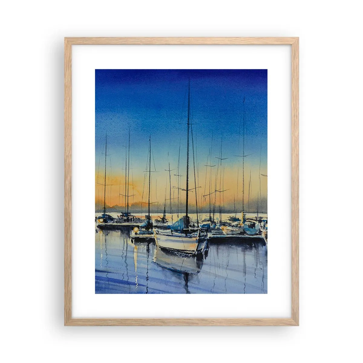 Poster in einem Rahmen aus heller Eiche - Ende eines guten Tages - 40x50 cm