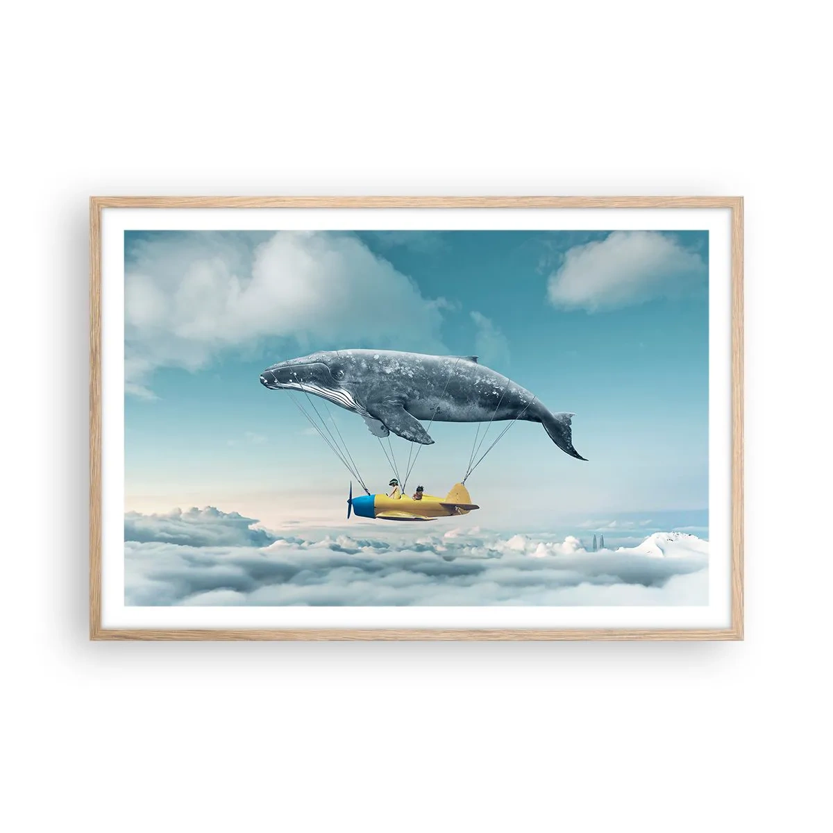 Poster in einem Rahmen aus heller Eiche - Warum nicht? - 91x61 cm