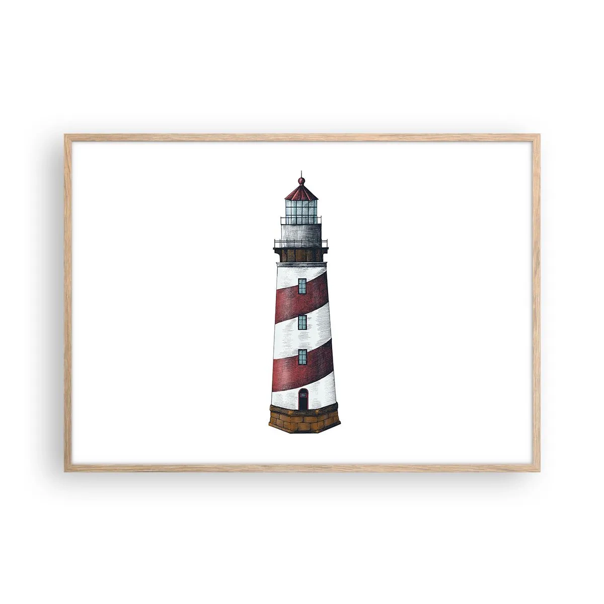 Poster in einem Rahmen aus heller Eiche - Immer auf der Hut - 100x70 cm