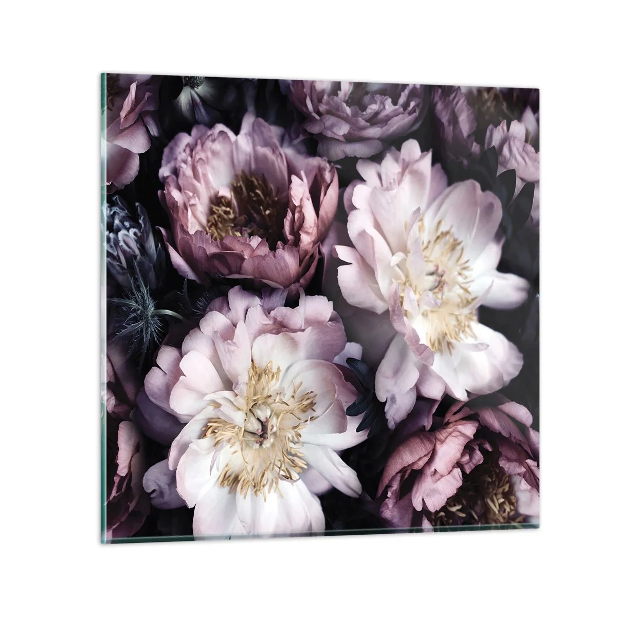 Glasbild - Bild auf glas - Blumenstrauß im alten Stil - 30x30 cm